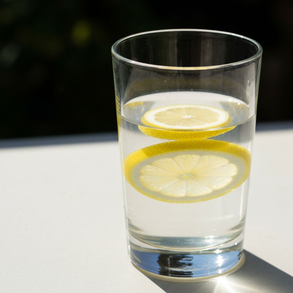Klares Wasser mit Zitrone
